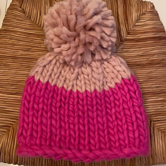 Free People Color Block Cozy Pom Pom Hat
